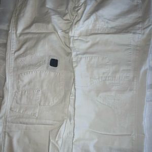 Polo Ralph Lauren Rugby White Khaki Pants Size W38 L34 Button Fly Closure.